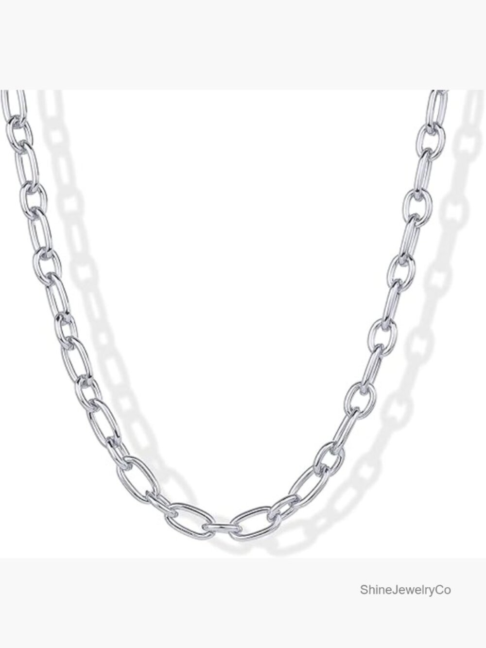 Chunky Paperclip Link Chain Necklace for Women - 19 Inch Gold Choker
